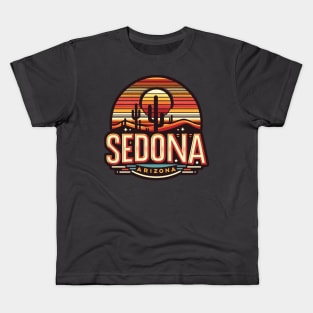 Vintage Sedona Arizona Sunset - Retro Desert Art Kids T-Shirt